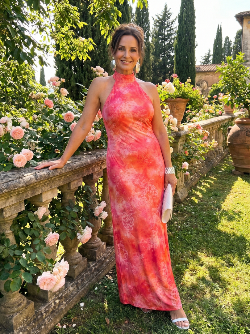 Halter Neck Printed Sleeveless Maxi Dress 5