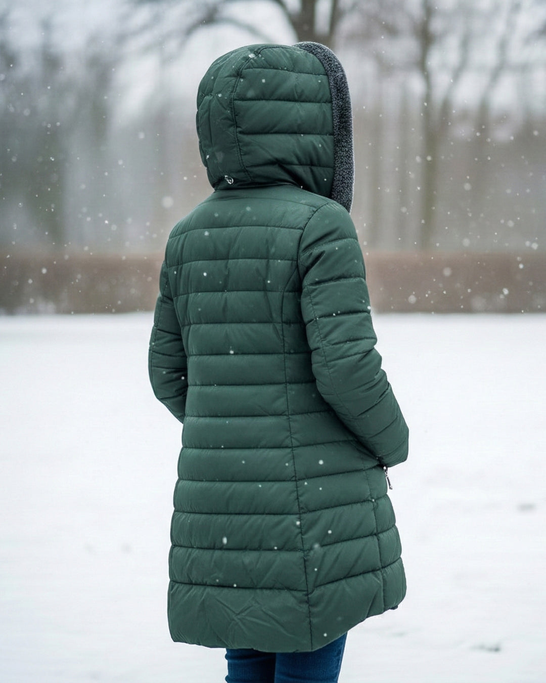 Hooded Faux Fur Lined Quilted Longline Puffer Coat 5