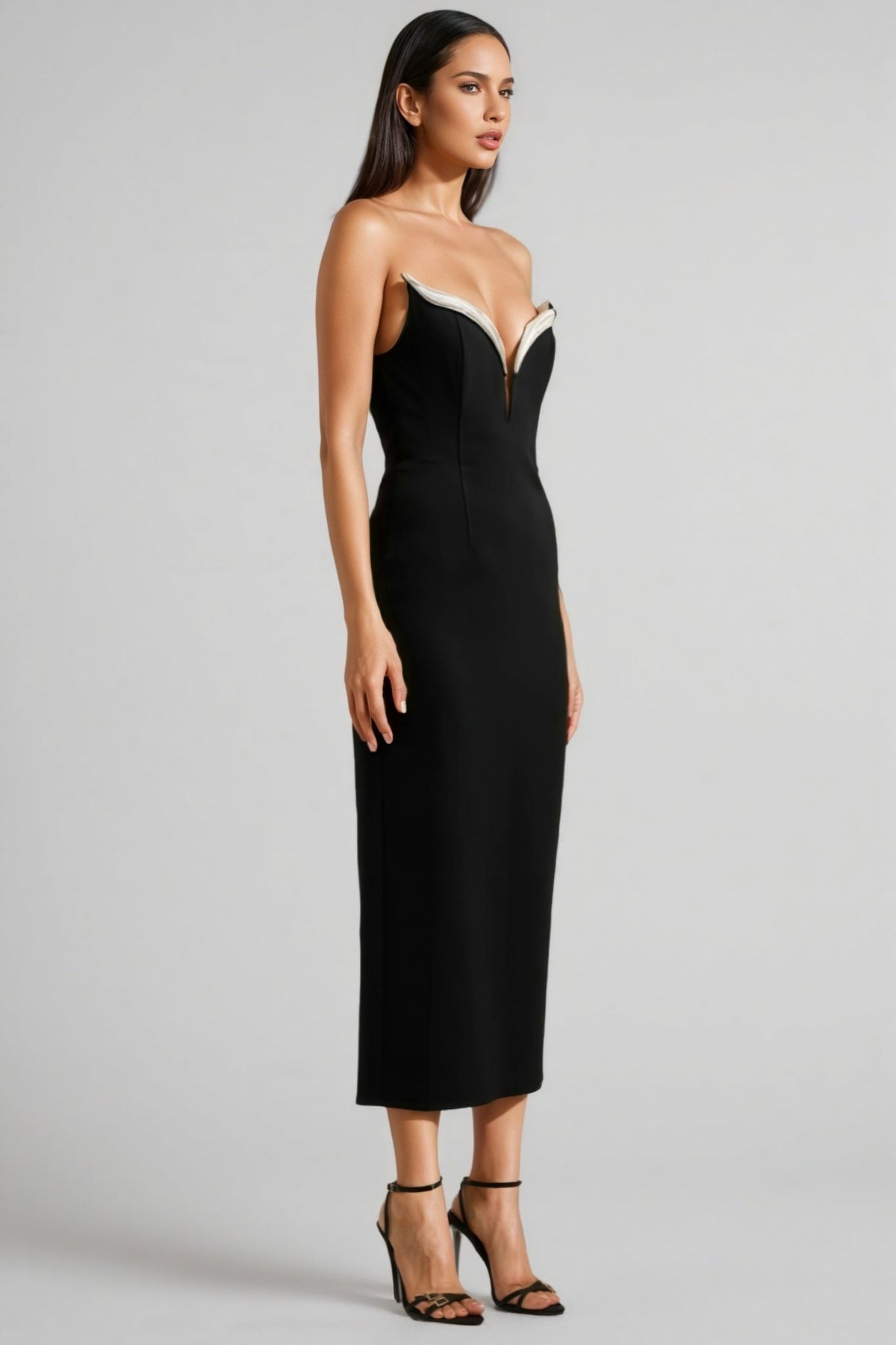 Floyd Strapless Crystal Embellished Midi Dress - View 2