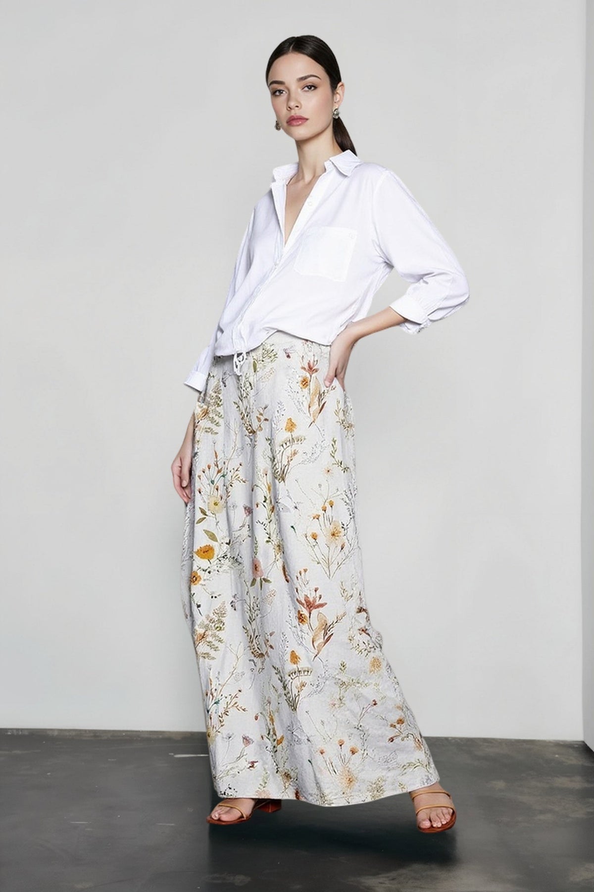 Floral Print Pocket Vacation Skirt