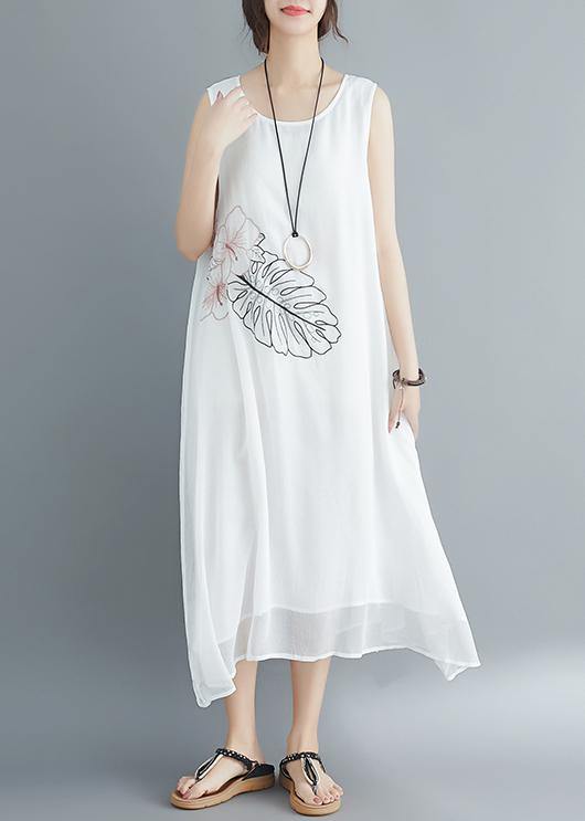 Tropical Print Sleeveless Crew Neck Tiered Hem Midi Dress - View 2