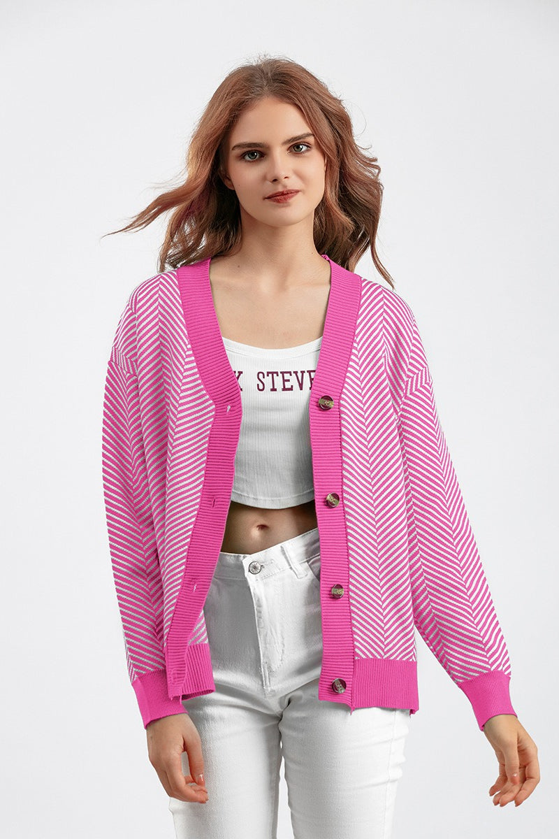 Long Sleeve Loose Knit Cardigan Sweater
