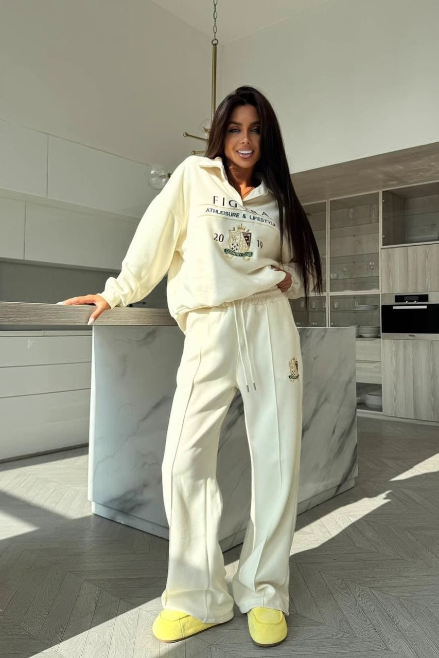 Fashion Crewneck Sweatshirt Pants Activewear Set