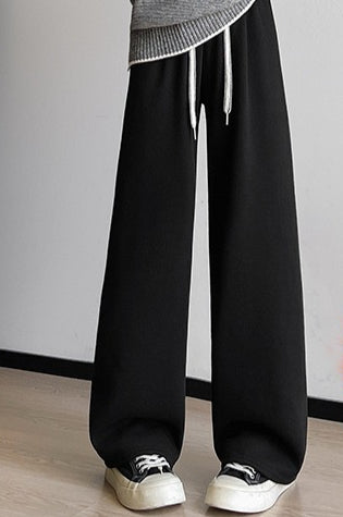 High Waist Plush Draped Knit Pants
