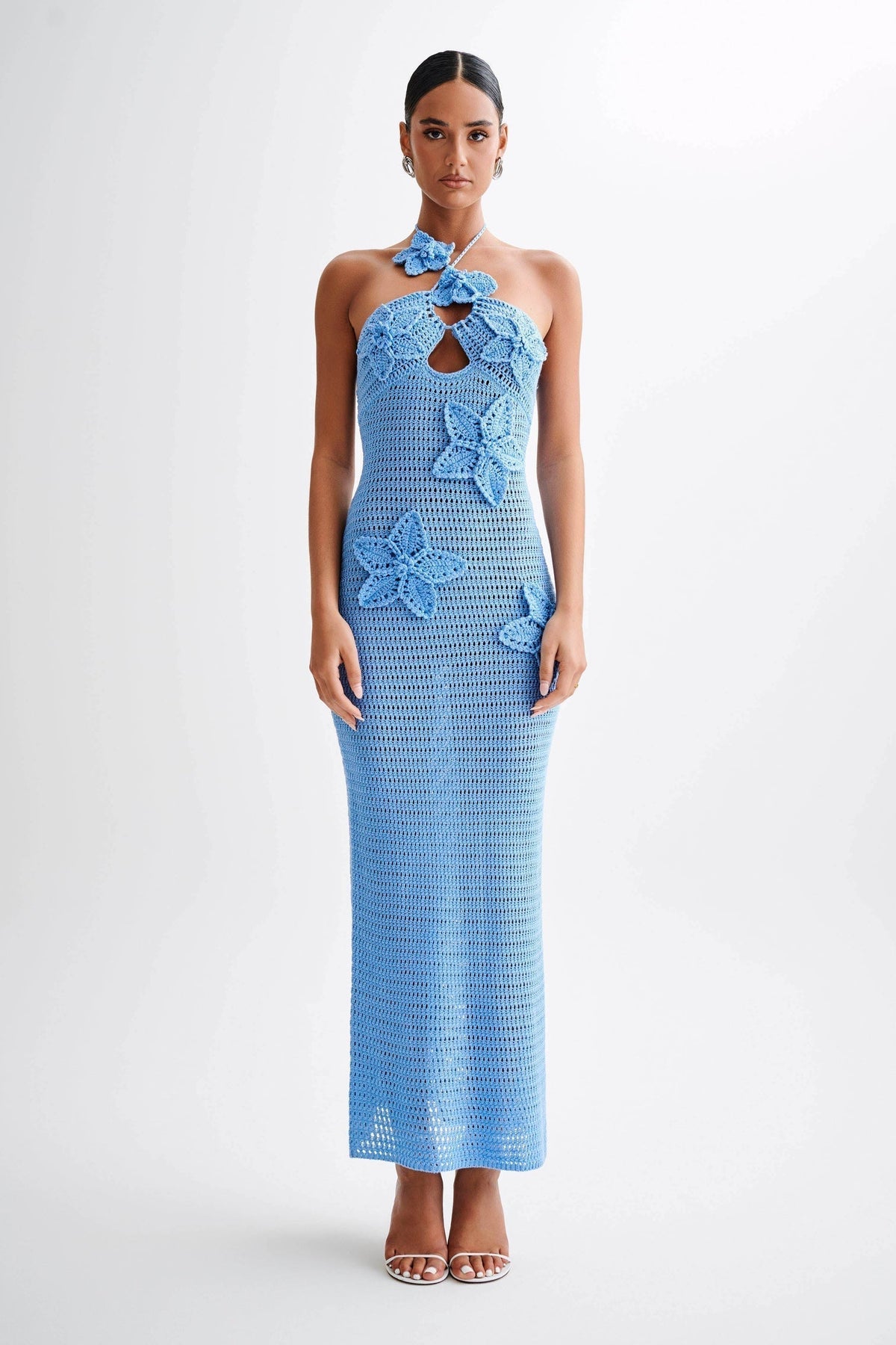 Floral Print V-Neck Sleeveless A-Line Maxi Dress