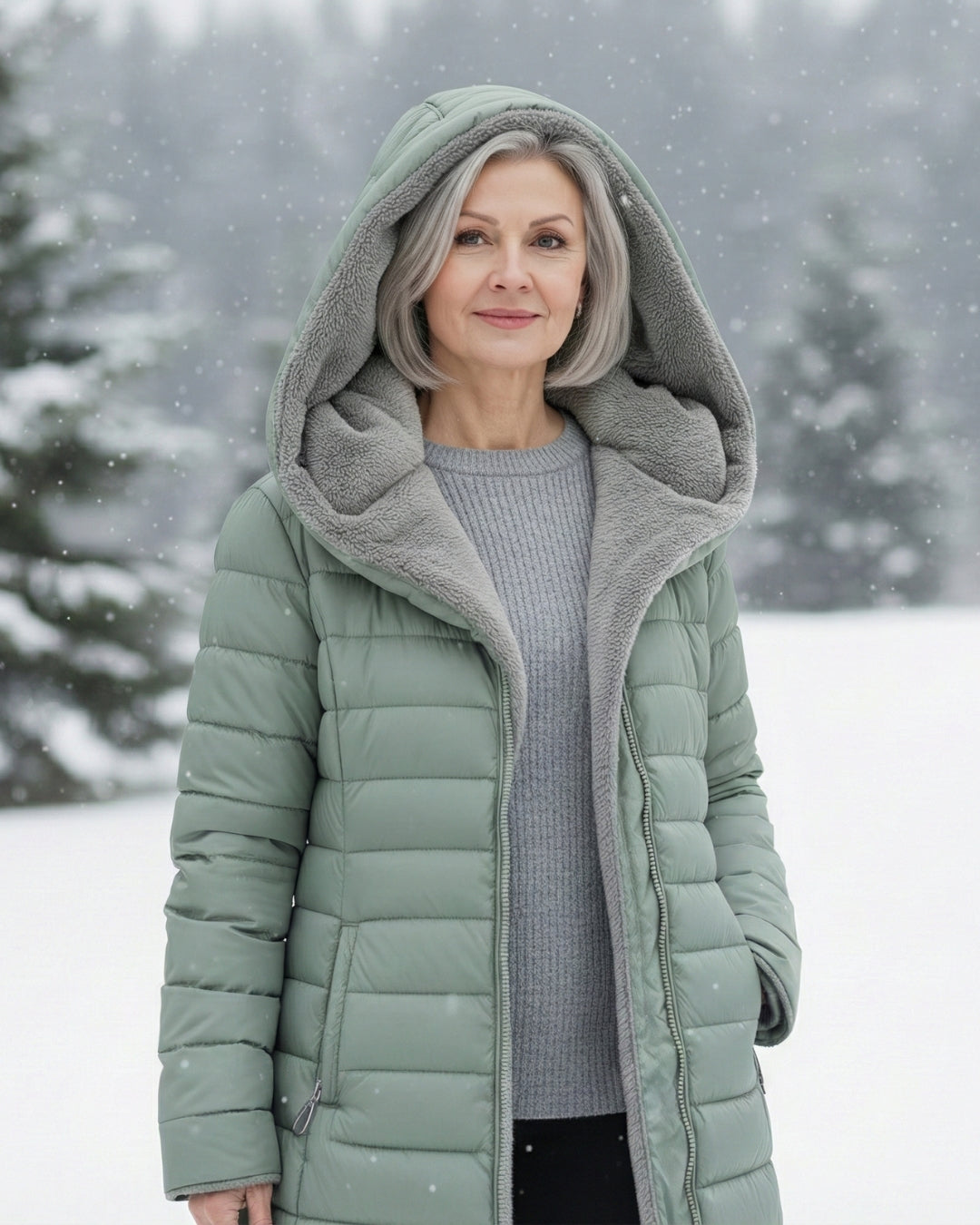 Hooded Faux Fur Lined Quilted Longline Puffer Coat 13