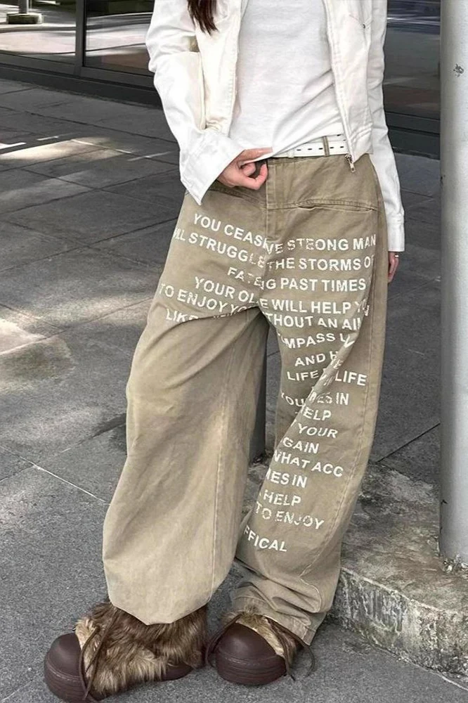 Vintage Washed Wide-Leg Denim Jeans