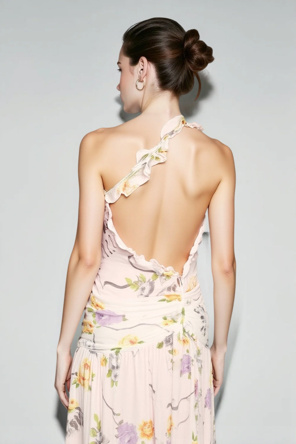 Halter-Neck Floral Dress