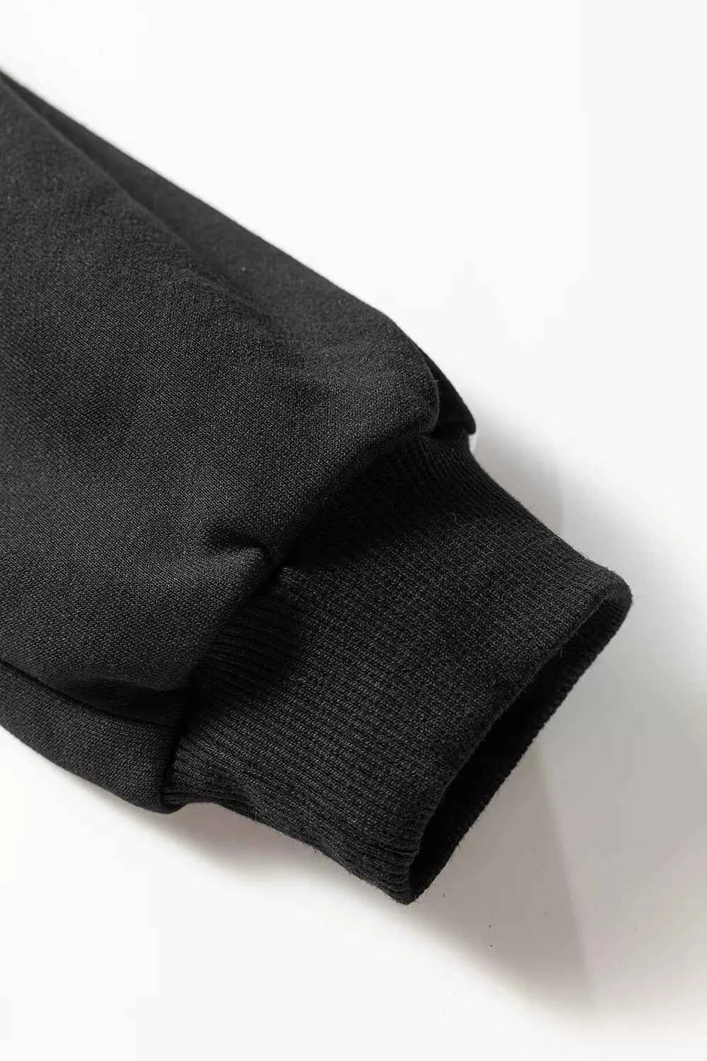 Striped Detail Crewneck Pullover Elastic Sweatpants