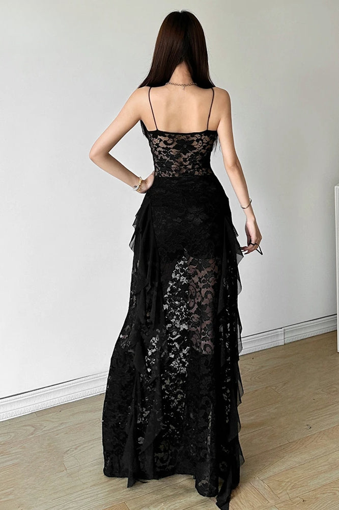 Nibber Sexy Lace Maxi Dress - View 5