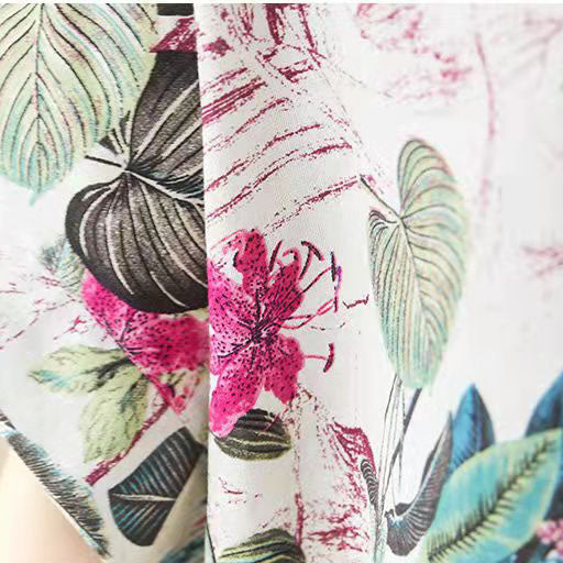 Floral Print Oversized Short Sleeve Shift Midi Dress - View 5
