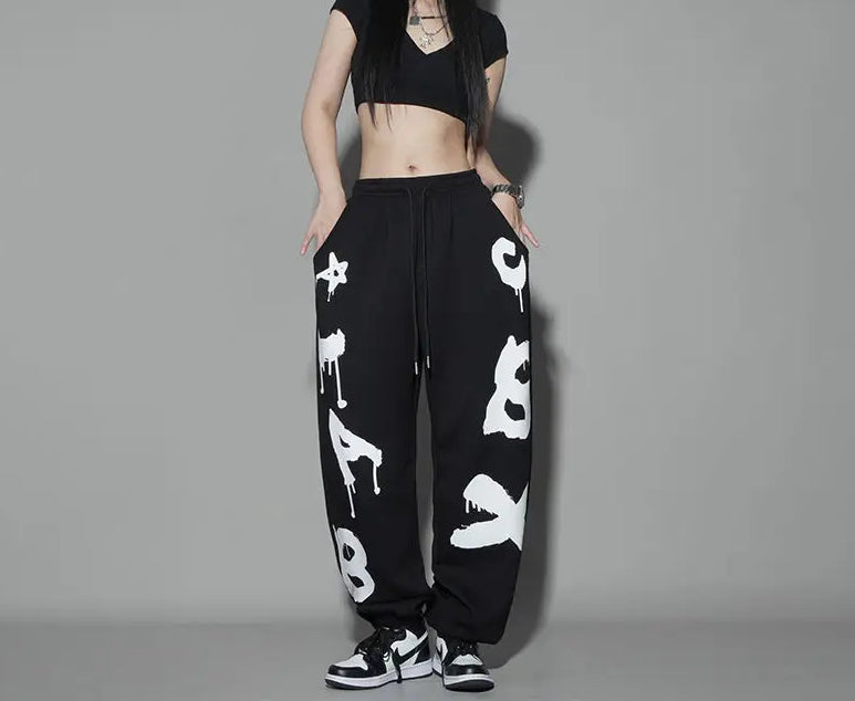 Loose Hip Hop Letter Dance Pants