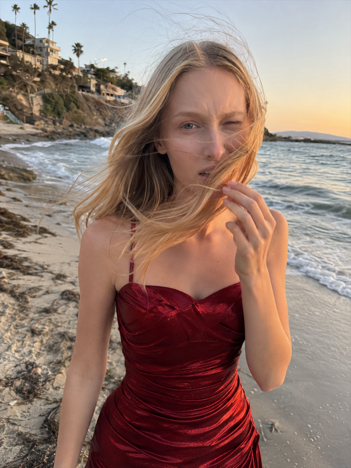 Satin Strappy Ruffle Tiered Mermaid Maxi Dress 3