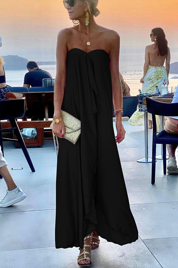 Norma Morning Grace Off Shoulder Satin Bouquet Party Maxi Dress - View 5
