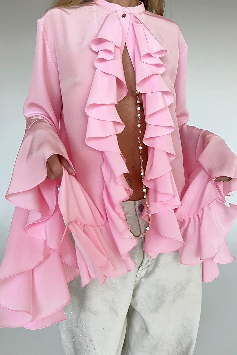 Design Ruffle Flare Blouse