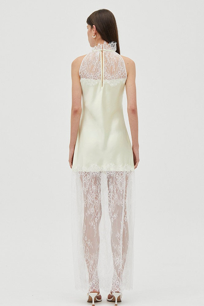 Patchwork Lace Sheer Mesh Dress