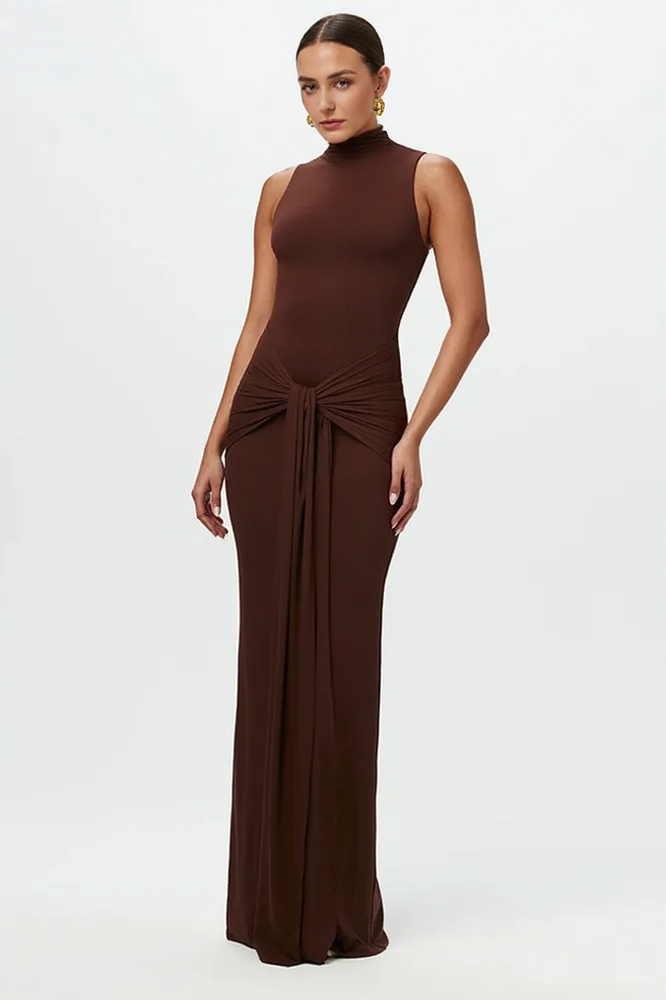 High Neck Sleeveless Tie Waist Wide Leg Jumpsuit 3