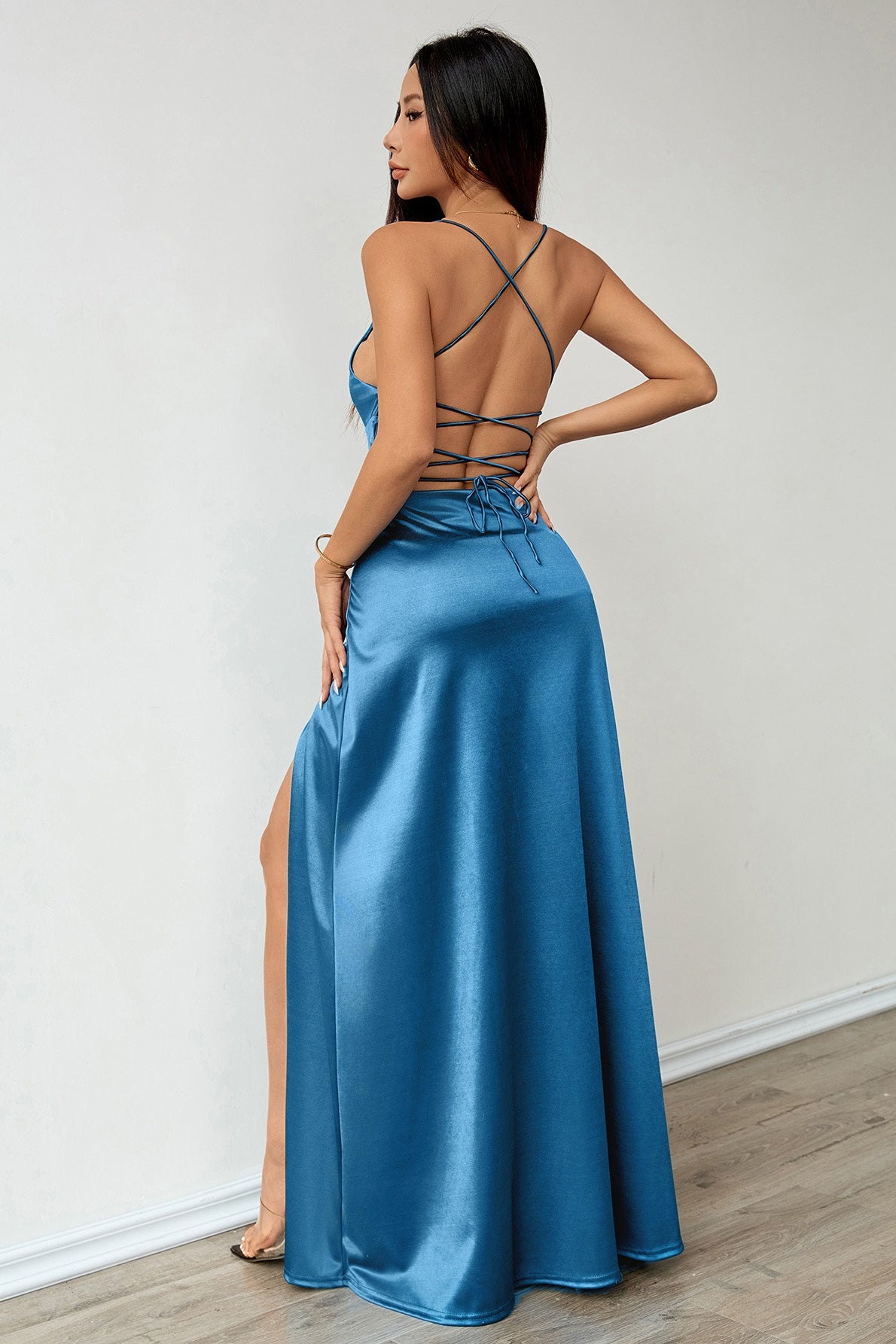 Strapless Slip Maxi Silk Dress
