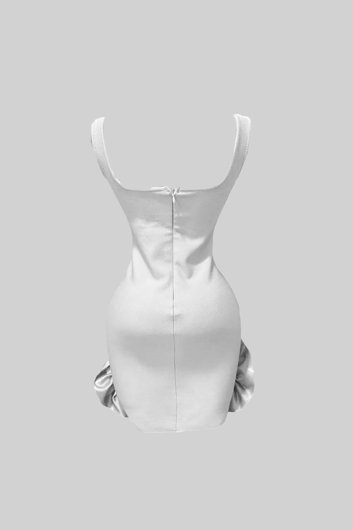 Embellished Bodycon Mini Dress With Crystal Flowers – White - View 4