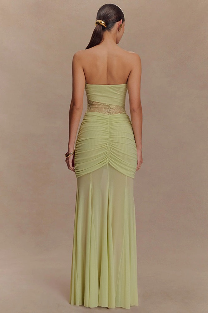 Lace Ruched Bodycon Dress