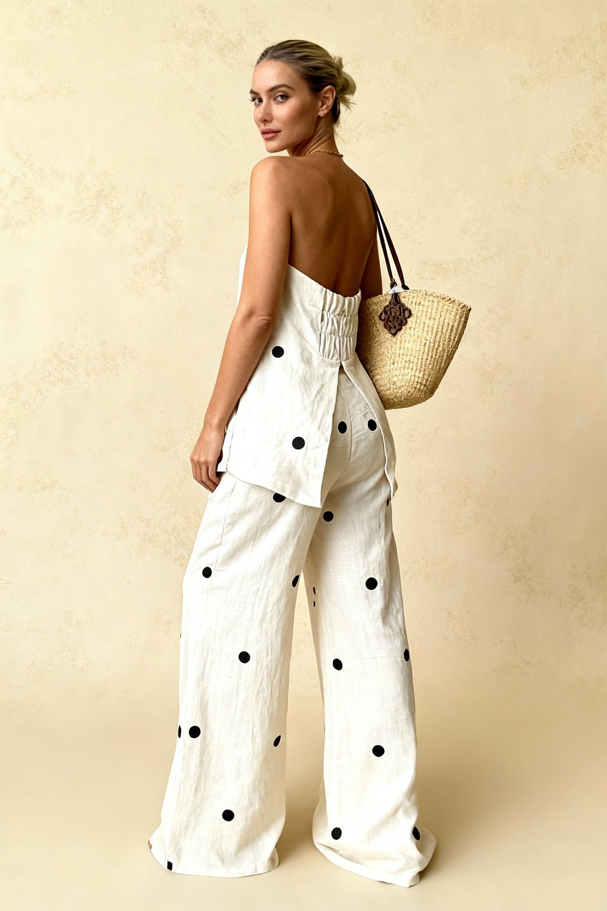 Cotton Polka Dot Tank Two Pieces Set
