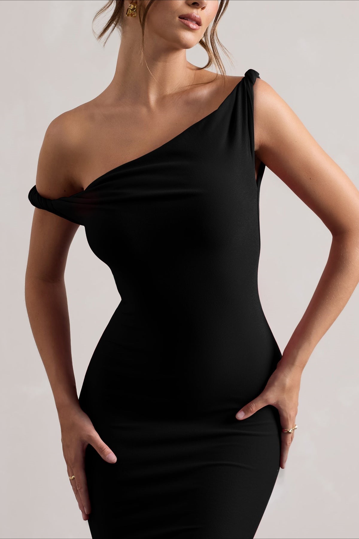 One Shoulder Bodycon Mermaid Maxi Dress - View 4