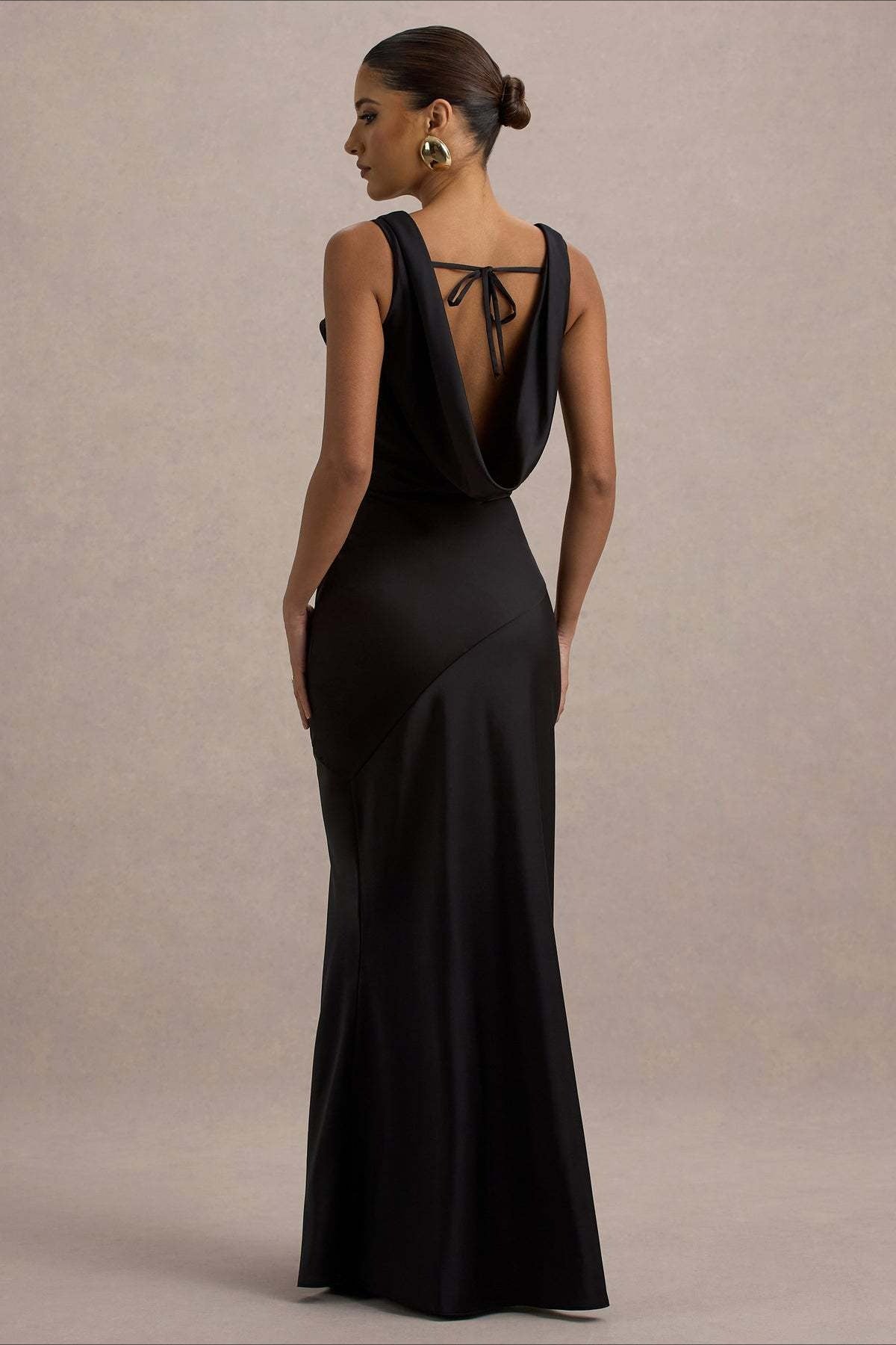 Satin Mermaid Low-Back Party Dress in Blue - View 12