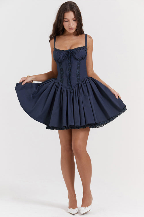 Floral Lace Print Sweetheart Neck Skater Mini Dress 21