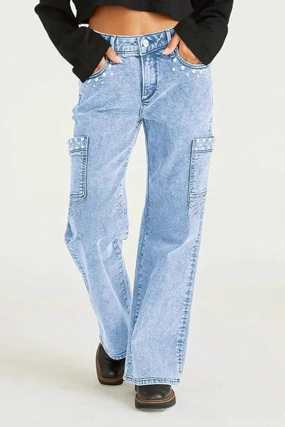 High-Waist Flared Denim Jeans