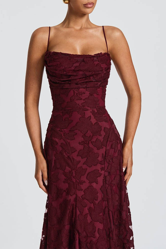 Chiffon Backless Spaghetti Strap Maxi Dress - View 3