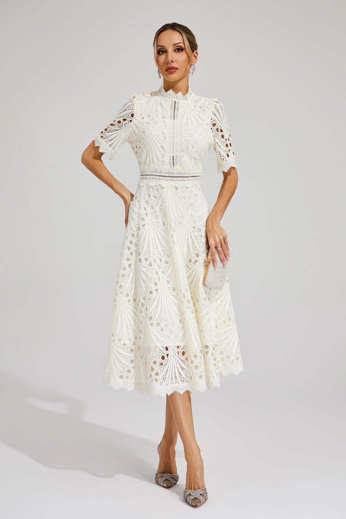 Hallie | Lace Midi Dress - View 14