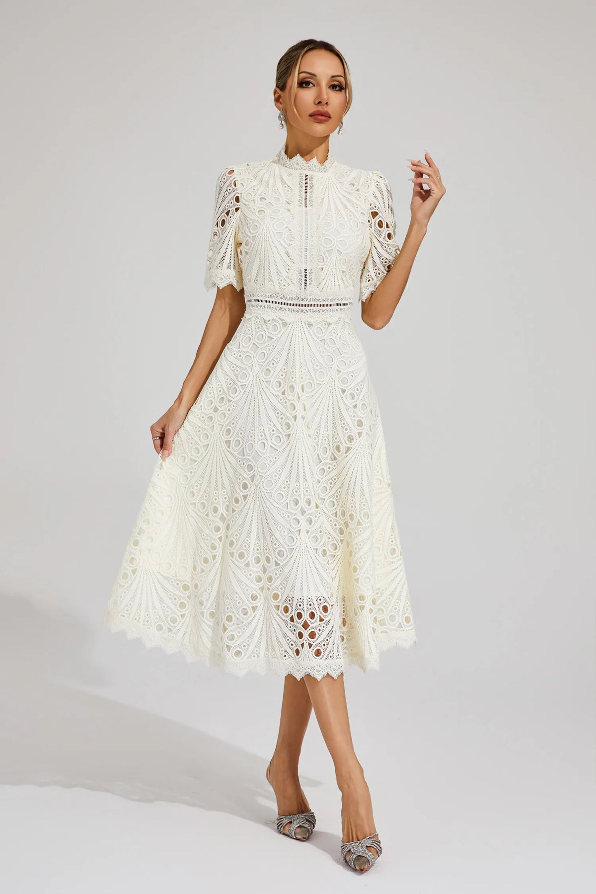 Hallie | Lace Midi Dress - View 11
