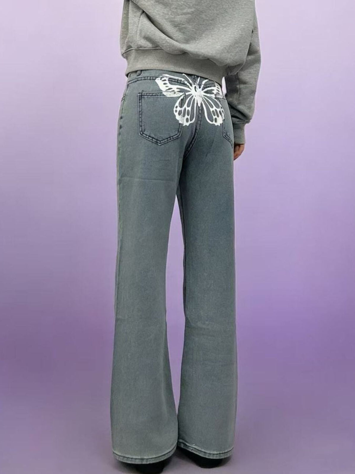 Butterfly Back Wide Leg Jeans