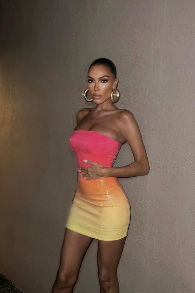 Sequin Strapless Bodycon Mini Dress - View 5
