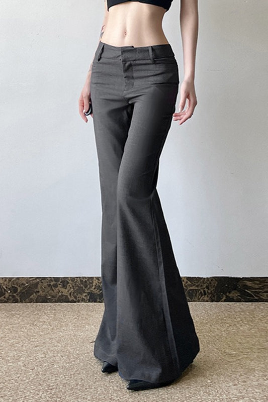 Low Rise Flared Office Chic Tailored Pants