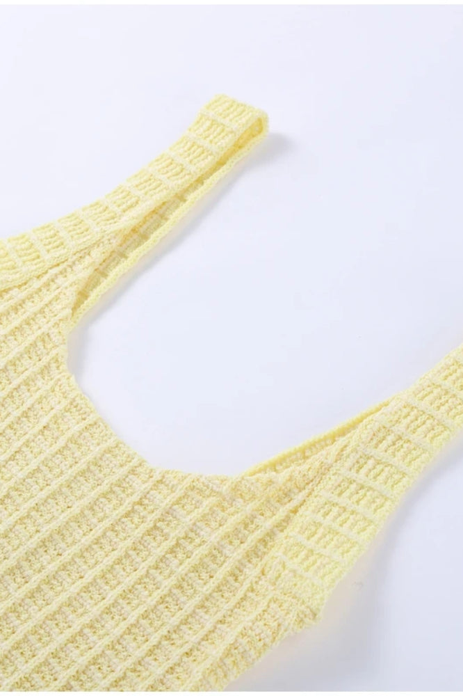 Knitted Tweed Backless Mini Dress - View 4