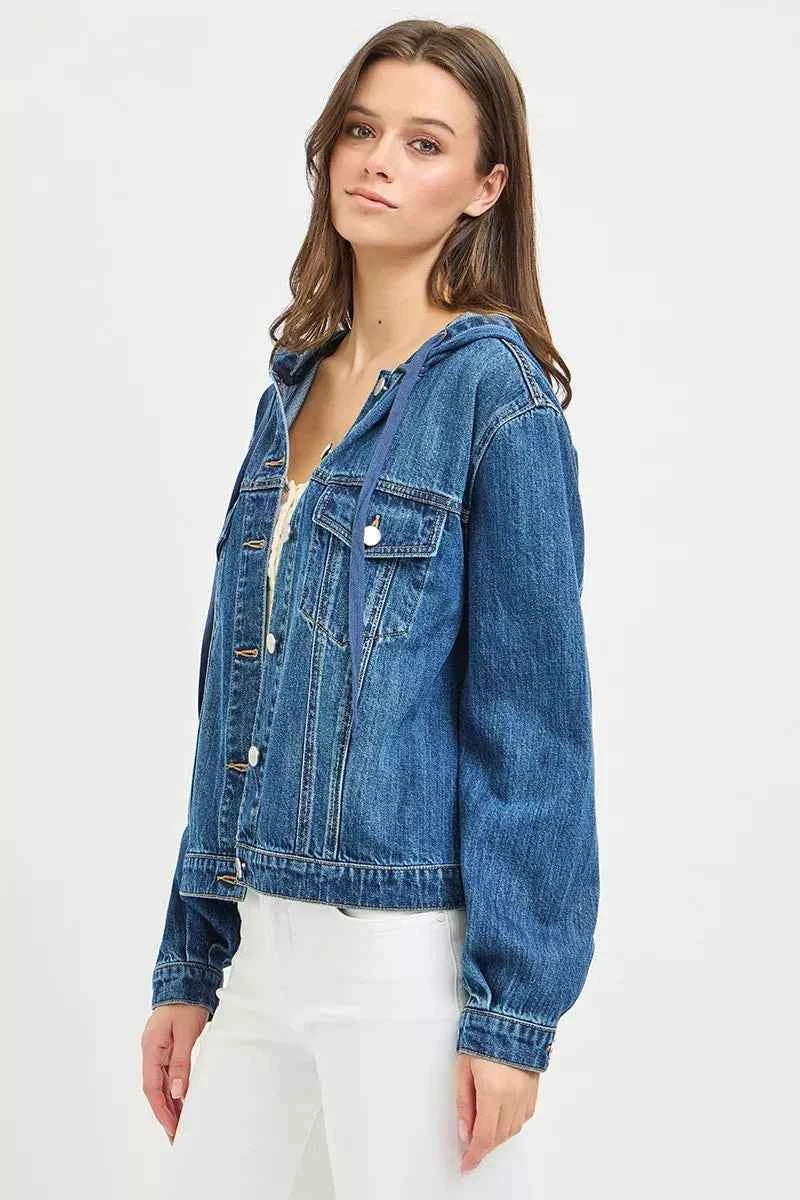 RISEN Basic Denim Jacket with Hoodie