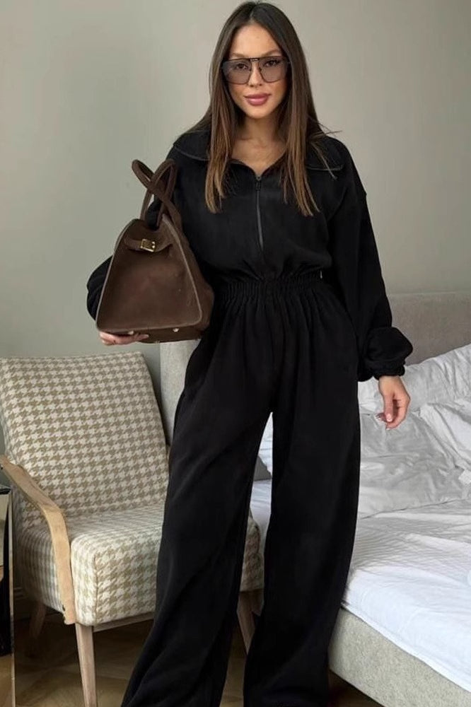 Half Zip Romper Lounge Activewear Set