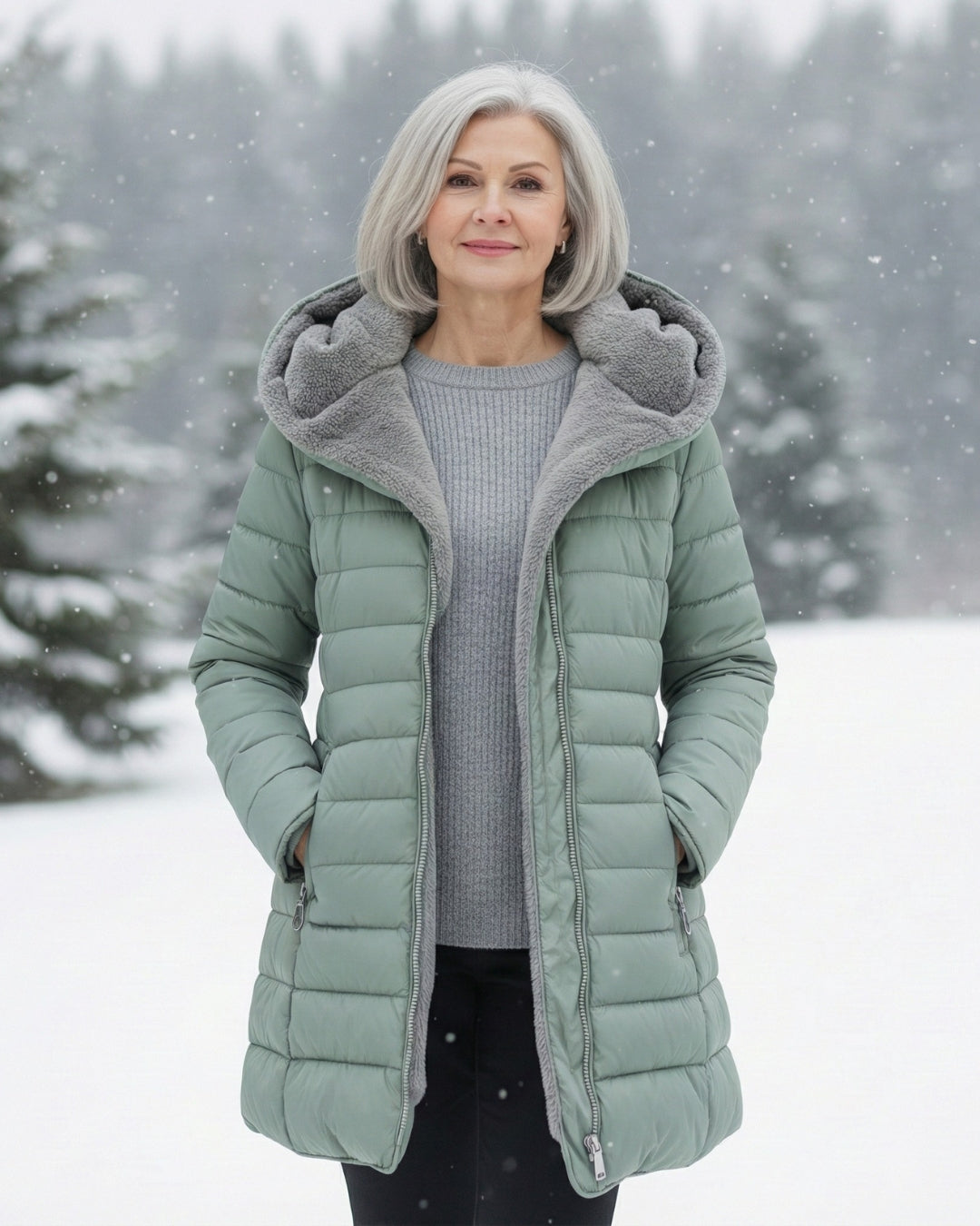 Hooded Faux Fur Lined Quilted Longline Puffer Coat 11