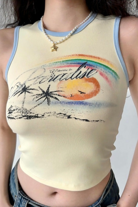 Vintage Bodycon Crop Tank Top