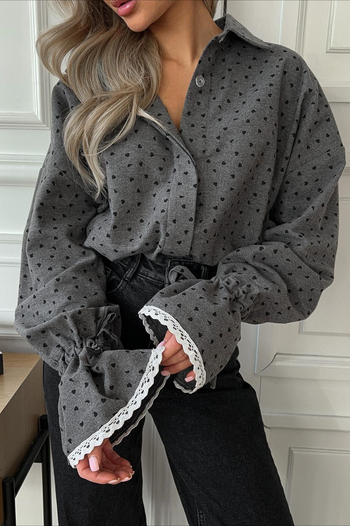 Heart Print Blouse