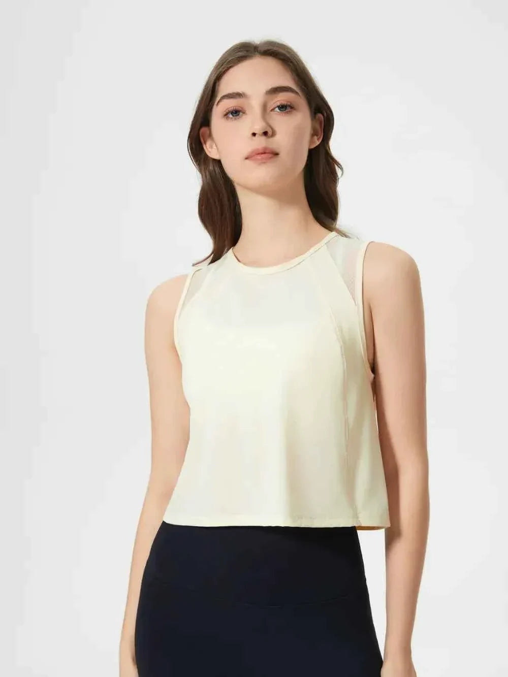 Millennia Round Neck Cropped Active Tank