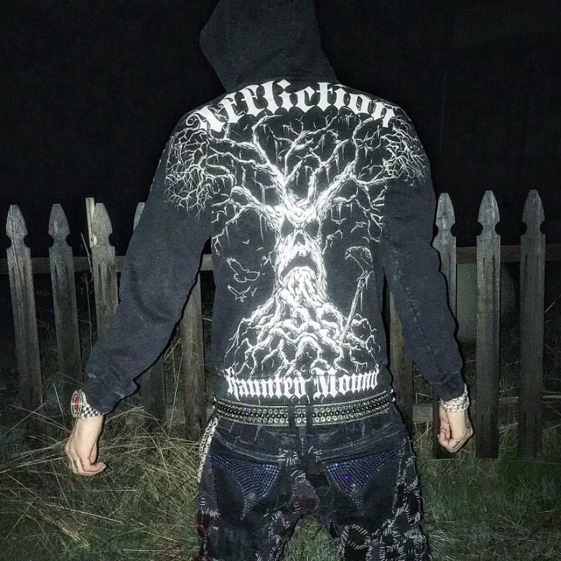 Gothic Skull Zipper Hoodie