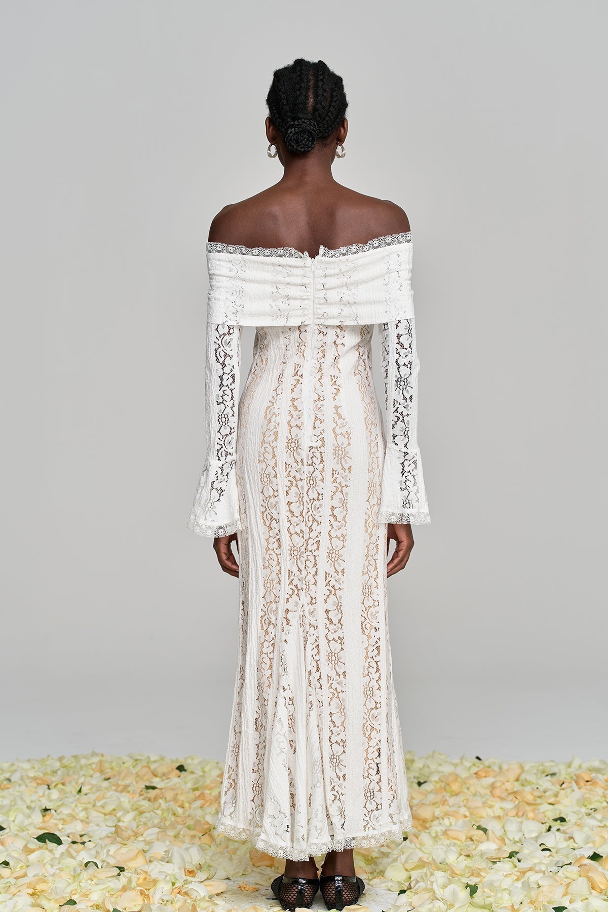 Alladitta Lace Off Shoulder Cutout Maxi Dress - View 8