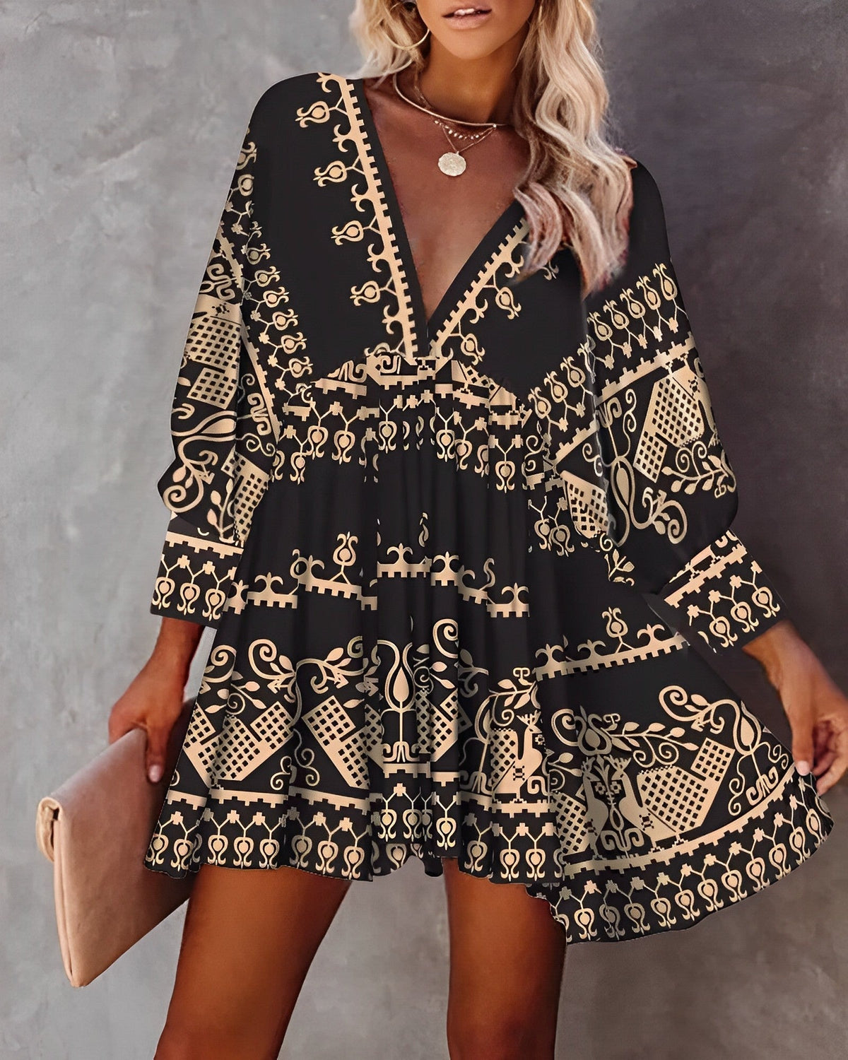 Collared Long Sleeve Button Front High Split Shirt Maxi Dress - View 3