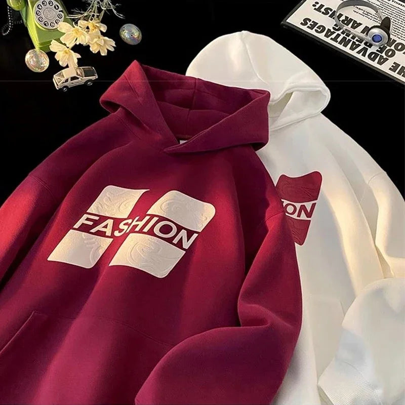 Printed Hip-Hop Street Hoodie