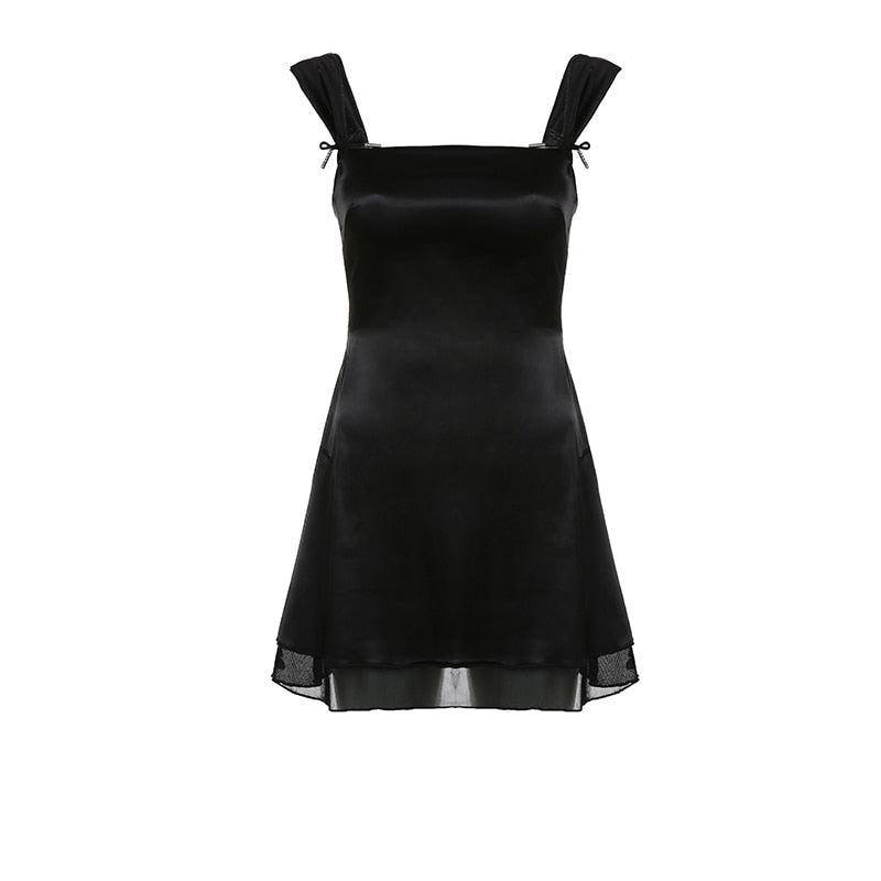 Tie Strap Square Neck Fit and Flare Tiered Hem Mini Dress - View 5