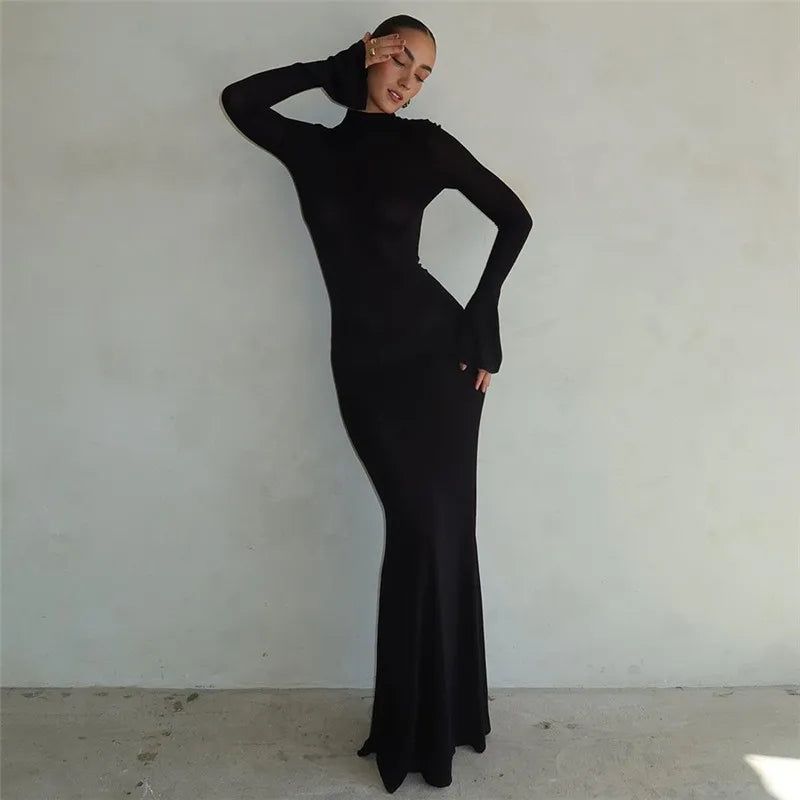 Backless Bodycon Maxi Dress