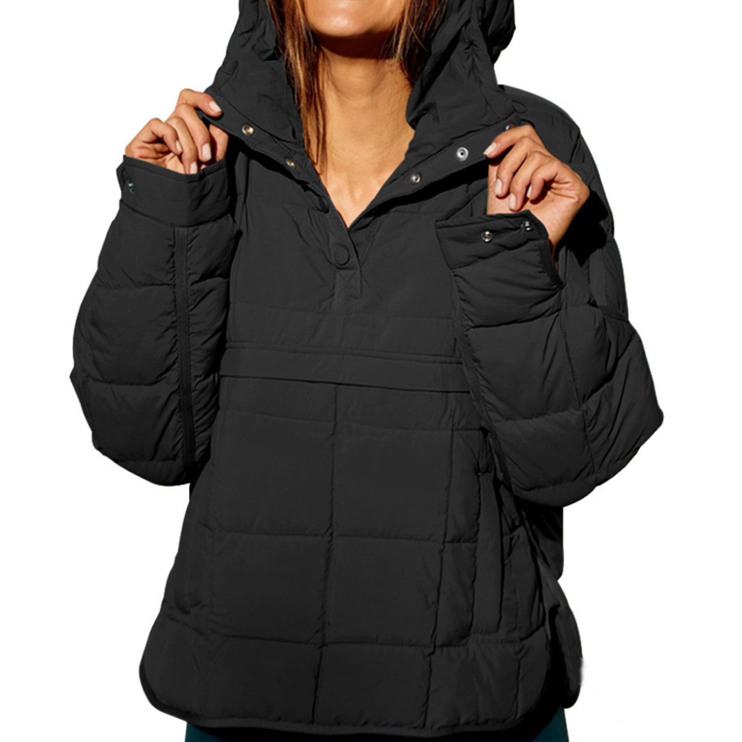 Hooded Quilted Pullover Puffer Jacket