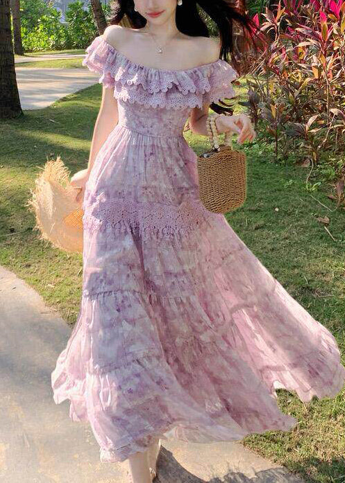 Off Shoulder Ruffle Tiered Lace Maxi Dress 5